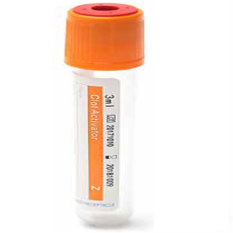 Вакуумна Пробірка, 9мл, Активатор, Помаранчева, 16x100 мм ПЕТ, Labtub